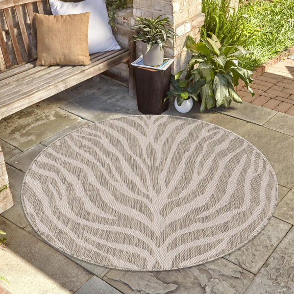 Jungle Expedition Collection Area Rug -  Savannah Round Gray  lifestyle 149