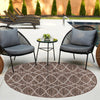 Garden Lattice Oasis Collection Area Rug -  Pavilion (Brown) Round Brown  lifestyle 14