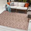 Garden Lattice Oasis Collection Area Rug -  Pavilion (Brown) Square Brown  lifestyle 13