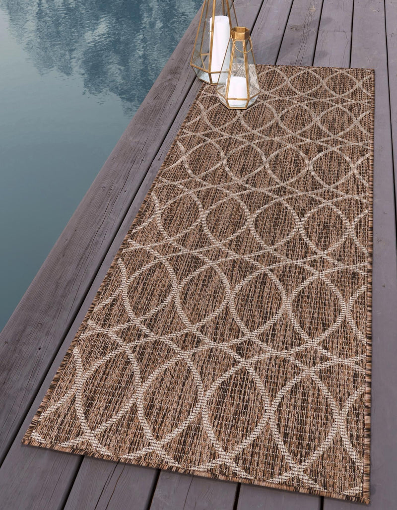Savannah Pergola Collection Area Rug -  Pavilion (Brown) Runner Brown  lifestyle 50