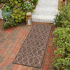 Garden Lattice Oasis Collection Area Rug -  Pavilion (Brown) Runner Brown  lifestyle 22