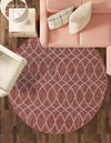 Savannah Pergola Collection Area Rug -  Pavilion (Rust Red) Round Rust Red  lifestyle 49