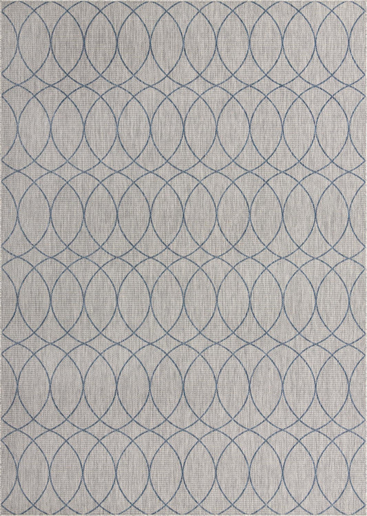 Garden Lattice Oasis Collection Area Rug -  Pavilion (Gray Blue) Rectangle Gray Blue Main