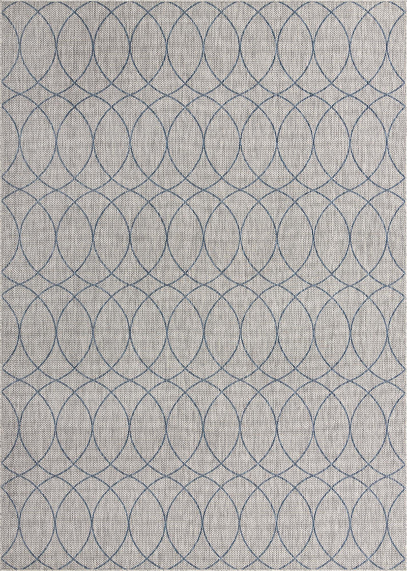 Garden Lattice Oasis Collection Area Rug -  Pavilion (Gray Blue) Rectangle Gray Blue Main