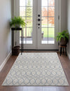 Garden Lattice Oasis Collection Area Rug -  Pavilion (Gray Blue) Rectangle Gray Blue  lifestyle 2