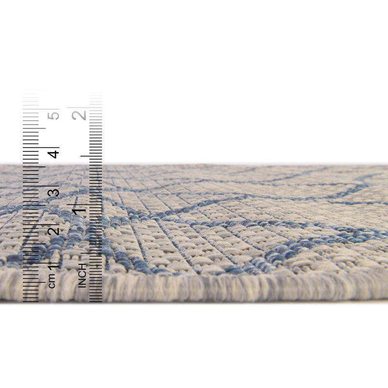 Garden Lattice Oasis Collection Area Rug -  Pavilion (Gray Blue) Rectangle Gray Blue  lifestyle 12