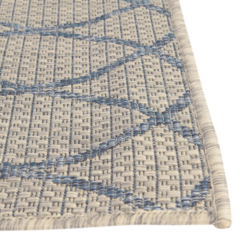 Garden Lattice Oasis Collection Area Rug -  Pavilion (Gray Blue) Rectangle Gray Blue  lifestyle 14