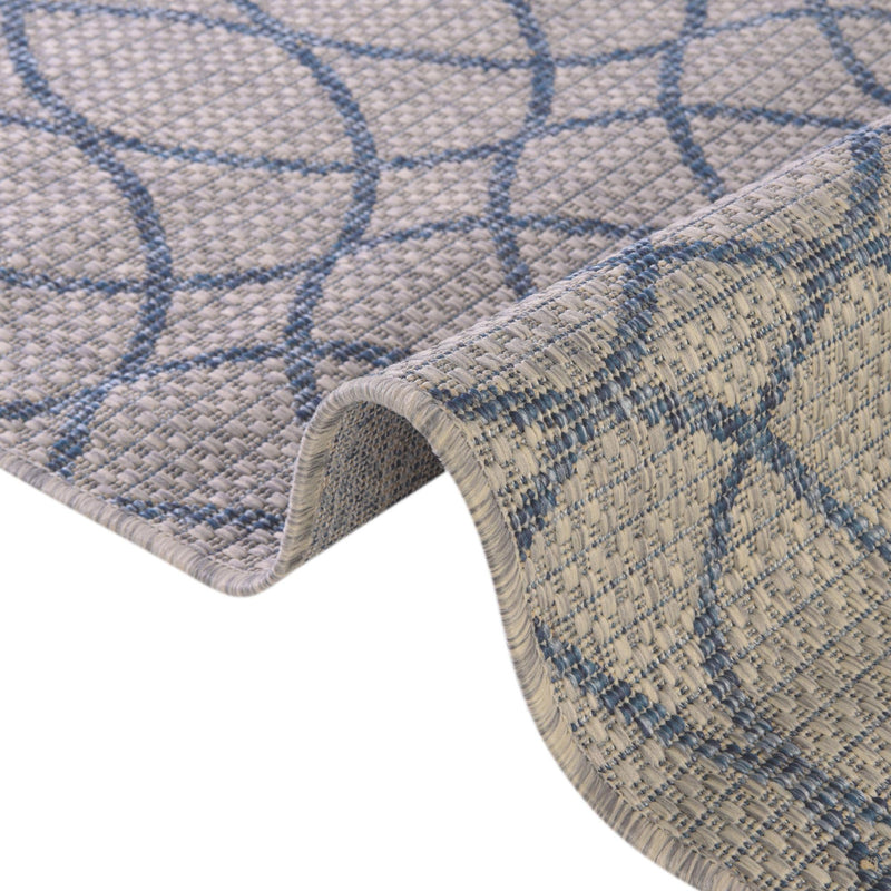 Garden Lattice Oasis Collection Area Rug -  Pavilion (Gray Blue) Rectangle Gray Blue  lifestyle 17