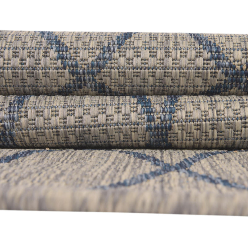 Garden Lattice Oasis Collection Area Rug -  Pavilion (Gray Blue) Rectangle Gray Blue  lifestyle 21