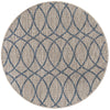 Garden Lattice Oasis Collection Area Rug -  Pavilion (Gray Blue) Round Gray Blue Main