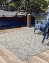 Garden Lattice Oasis Collection Area Rug -  Pavilion (Gray Blue) Square Gray Blue  lifestyle 2