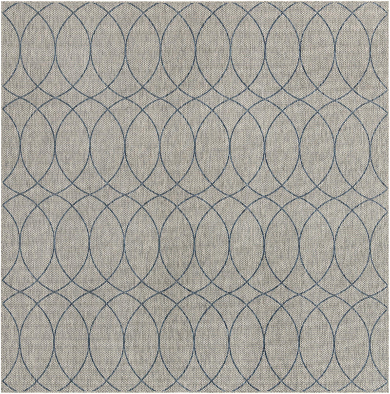 Garden Lattice Oasis Collection Area Rug -  Pavilion (Gray Blue) Square Gray Blue Main