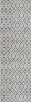 Garden Lattice Oasis Collection Area Rug -  Pavilion (Gray Blue) Runner Gray Blue Main