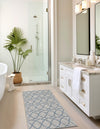 Garden Lattice Oasis Collection Area Rug -  Pavilion (Gray Blue) Runner Gray Blue  lifestyle 2
