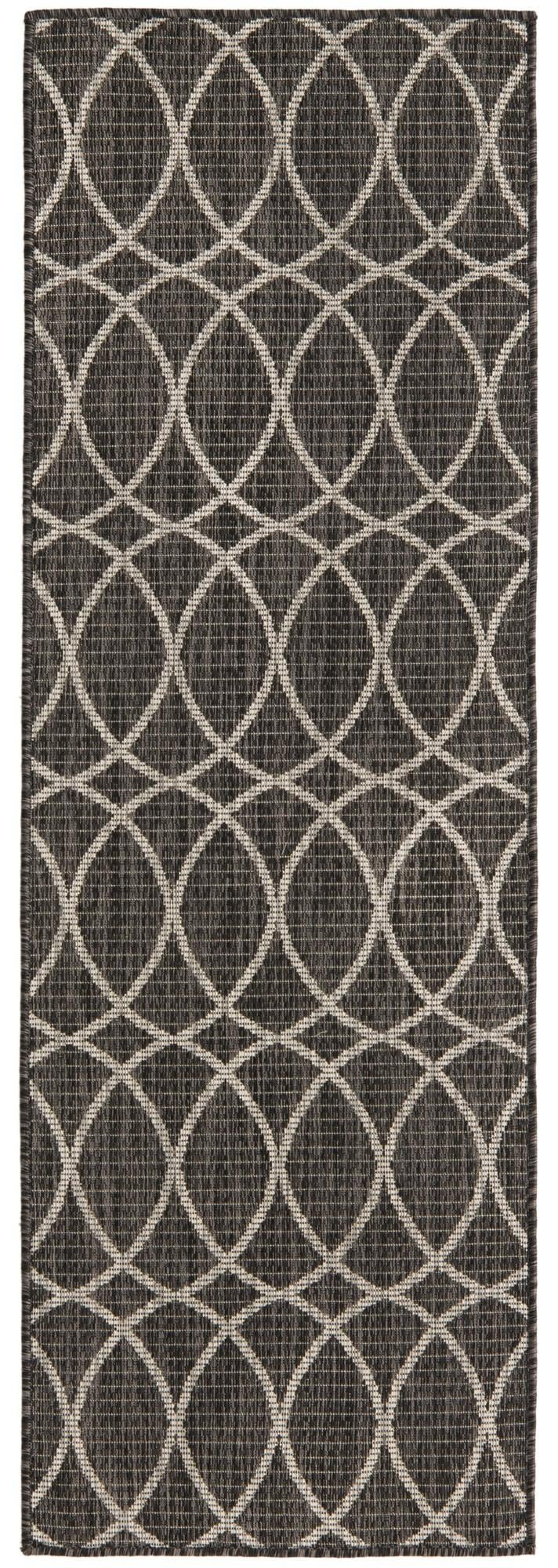 Savannah Pergola Collection Area Rug -  Pavilion (Charcoal) Runner Charcoal Gray  lifestyle 41