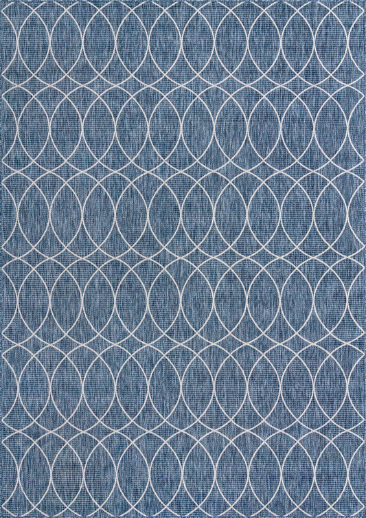 Garden Lattice Oasis Collection Area Rug -  Pavilion (Blue) Rectangle Blue Main