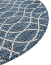 Garden Lattice Oasis Collection Area Rug -  Pavilion (Blue) Round Blue  lifestyle 47