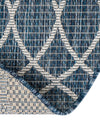 Garden Lattice Oasis Collection Area Rug -  Pavilion (Blue) Round Blue  lifestyle 48