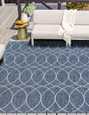 Garden Lattice Oasis Collection Area Rug -  Pavilion (Blue) Square Blue  lifestyle 0