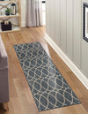 Garden Lattice Oasis Collection Area Rug -  Pavilion (Blue) Runner Blue  lifestyle 3