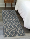 Garden Lattice Oasis Collection Area Rug -  Pavilion (Blue) Runner Blue  lifestyle 6