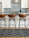 Garden Lattice Oasis Collection Area Rug -  Pavilion (Blue) Runner Blue  lifestyle 8