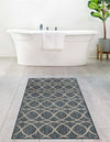 Garden Lattice Oasis Collection Area Rug -  Pavilion (Blue) Runner Blue  lifestyle 10