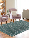 Garden Lattice Oasis Collection Area Rug -  Pavilion (Teal) Rectangle Teal  lifestyle 5