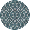 Garden Lattice Oasis Collection Area Rug -  Pavilion (Teal) Round Teal Main