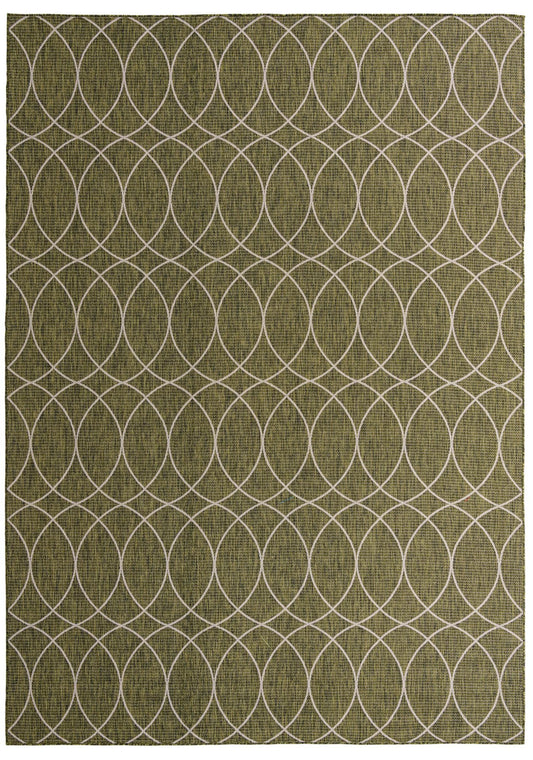 Garden Lattice Oasis Collection Area Rug -  Pavilion (Green) Rectangle Green Main