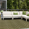 Garden Lattice Oasis Collection Area Rug -  Pavilion (Green) Square Green  lifestyle 13