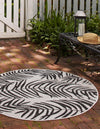Garden Terrace Escape Collection Area Rug - Verdure (Charcoal Ivory) Round Charcoal Ivory  lifestyle 2