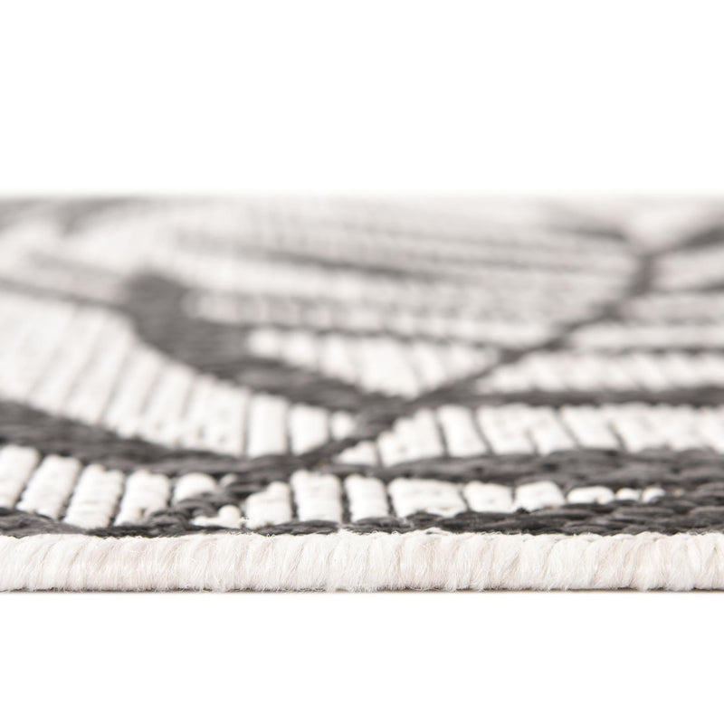 Garden Terrace Escape Collection Area Rug - Verdure (Charcoal Ivory) Round Charcoal Ivory  lifestyle 3