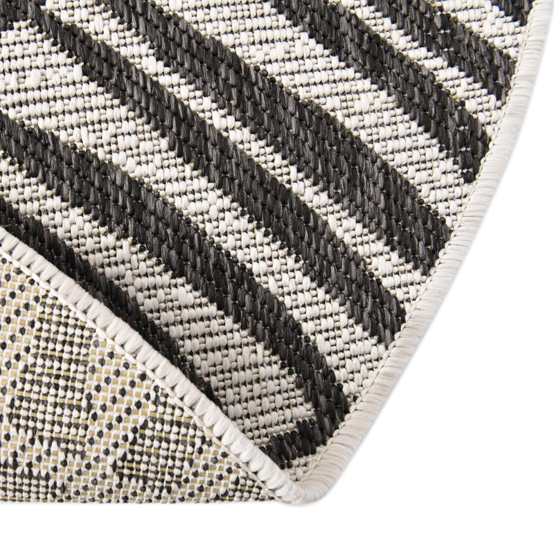 Garden Terrace Escape Collection Area Rug - Verdure (Charcoal Ivory) Round Charcoal Ivory  lifestyle 7