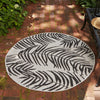 Garden Terrace Escape Collection Area Rug - Verdure (Charcoal Ivory) Round Charcoal Ivory  lifestyle 8