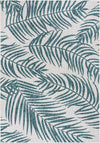 Seaside Blooms Collection Area Rug - Verdure (Teal Ivory) Rectangle Teal Ivory  lifestyle 2