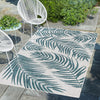 Garden Terrace Escape Collection Area Rug - Verdure (Teal Ivory) Rectangle Teal Ivory  lifestyle 8