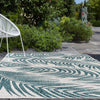 Garden Terrace Escape Collection Area Rug - Verdure (Teal Ivory) Rectangle Teal Ivory  lifestyle 9
