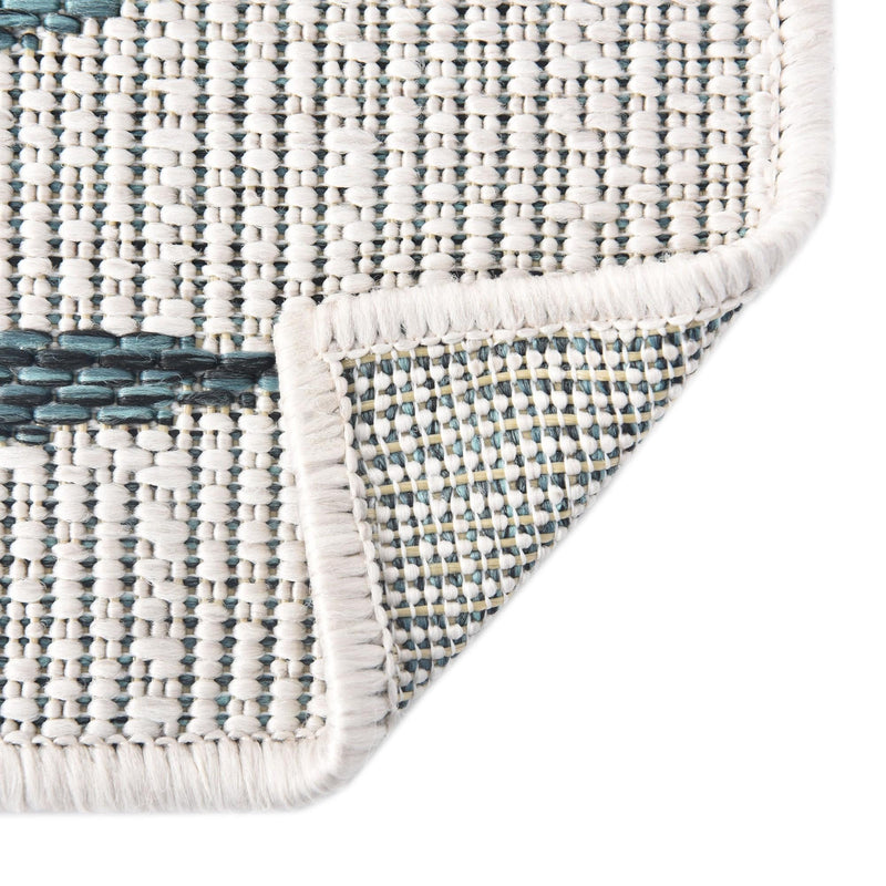 Seaside Blooms Collection Area Rug - Verdure (Teal Ivory) Rectangle Teal Ivory  lifestyle 22
