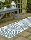 Garden Terrace Escape Collection Area Rug - Verdure (Teal Ivory) Runner Teal Ivory  lifestyle 2