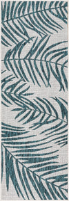 Seaside Blooms Collection Area Rug - Verdure (Teal Ivory) Runner Teal and Ivory  lifestyle 26