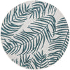 Garden Terrace Escape Collection Area Rug - Verdure (Teal Ivory) Round Teal Ivory Main