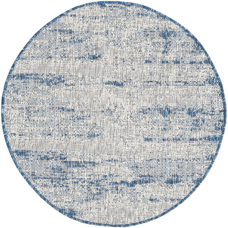 Urban Terrace Collection Area Rug -  Tribeca Round Blue  lifestyle 87