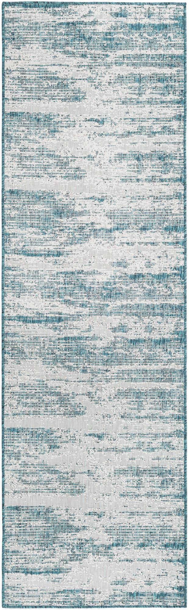 Urban Terrace Collection Area Rug -  Tribeca Runner Teal  lifestyle 98