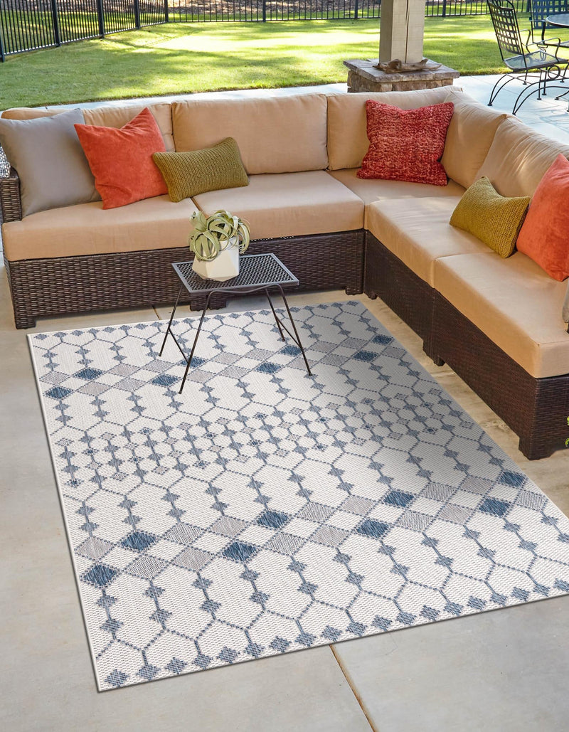 Garden Lattice Oasis Collection Area Rug -  Veranda Rectangle Ivory  lifestyle 6