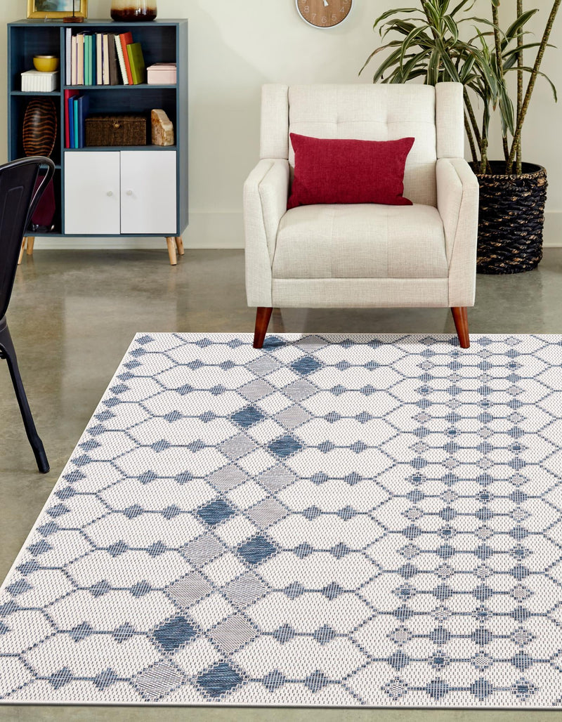 Garden Lattice Oasis Collection Area Rug -  Veranda Rectangle Ivory  lifestyle 24