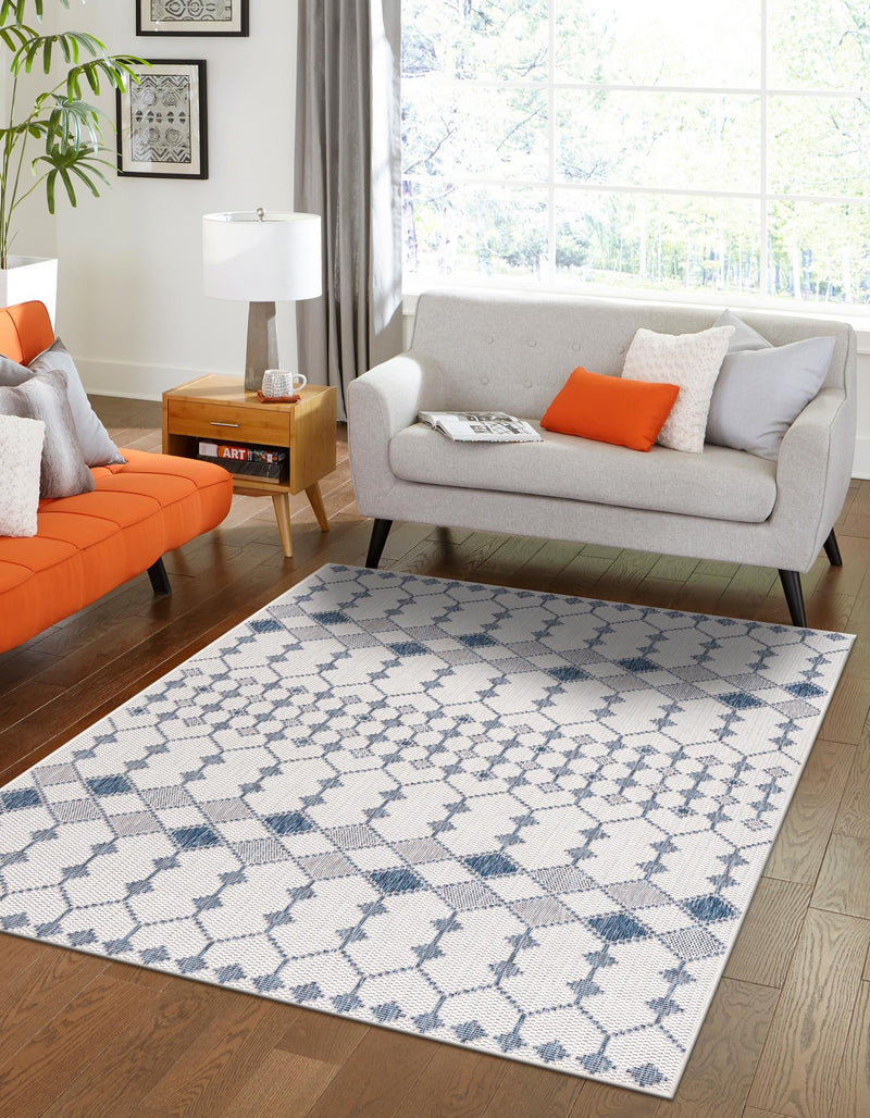 Garden Lattice Oasis Collection Area Rug -  Veranda Rectangle Ivory  lifestyle 36