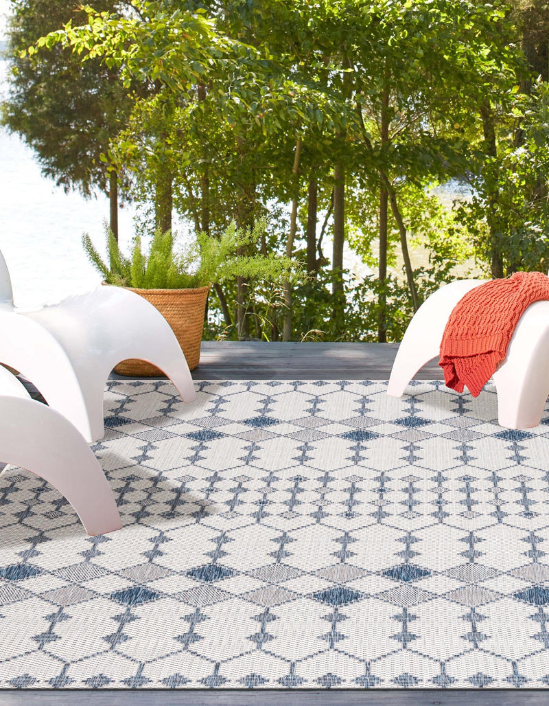 Garden Lattice Oasis Collection Area Rug -  Veranda Rectangle Ivory  lifestyle 54