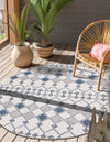 Garden Lattice Oasis Collection Area Rug -  Veranda Round Ivory  lifestyle 149