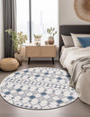 Garden Lattice Oasis Collection Area Rug -  Veranda Round Ivory  lifestyle 161